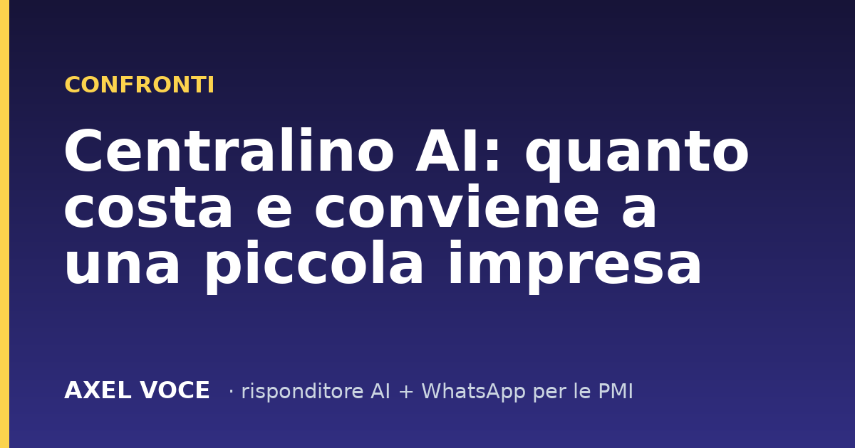 Centralino AI: quanto costa e conviene a una piccola impresa