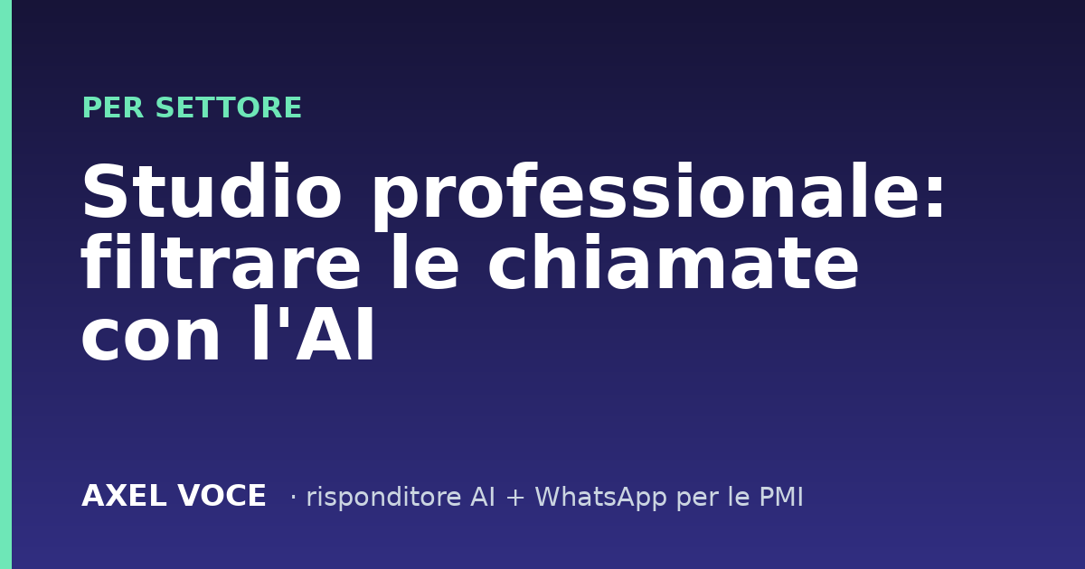 Studio professionale: filtrare e qualificare i contatti con l'AI