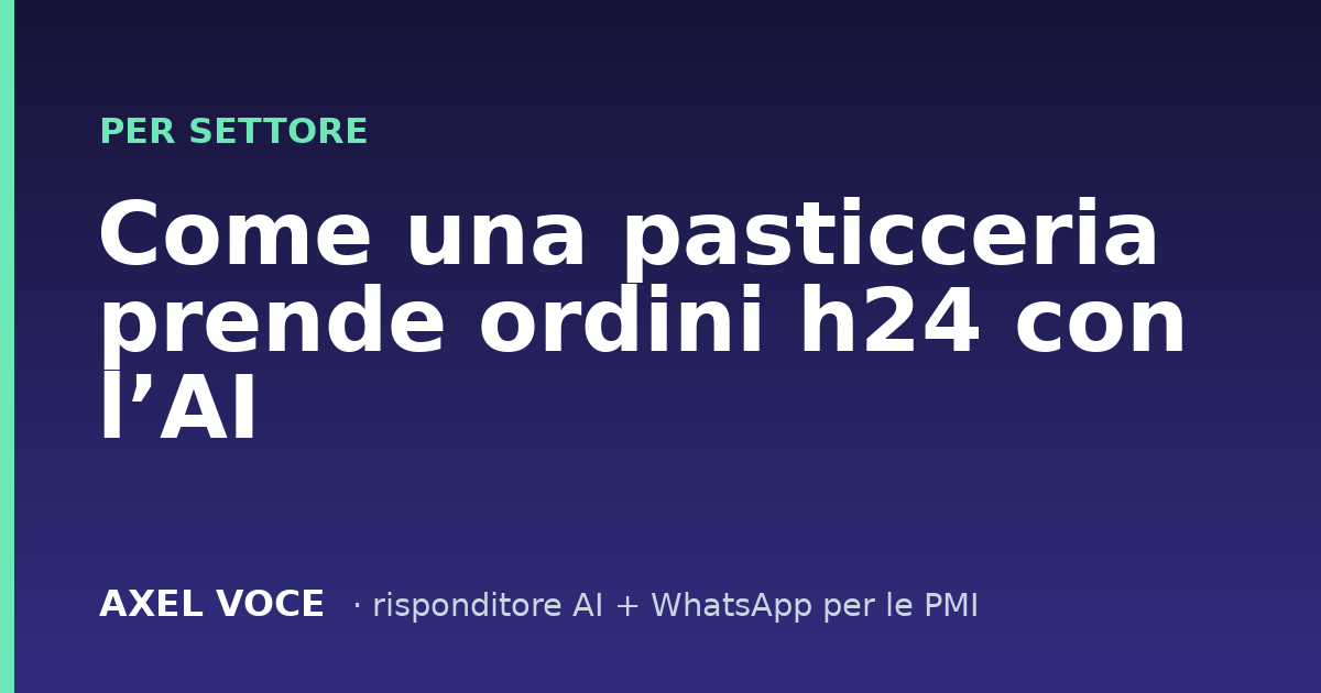 Come una pasticceria può prendere ordini h24 con l'AI