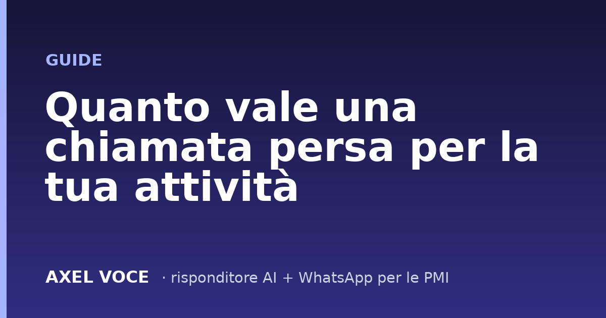 Quanto vale una chiamata persa per la tua attività