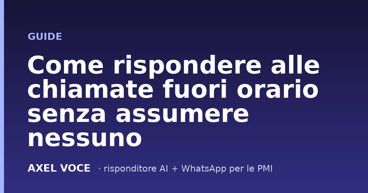 Come rispondere alle chiamate fuori orario senza assumere