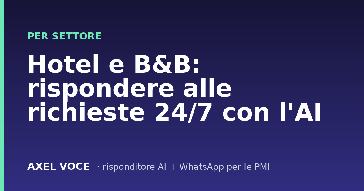 Hotel e B&B: rispondere alle richieste 24/7 con l'AI