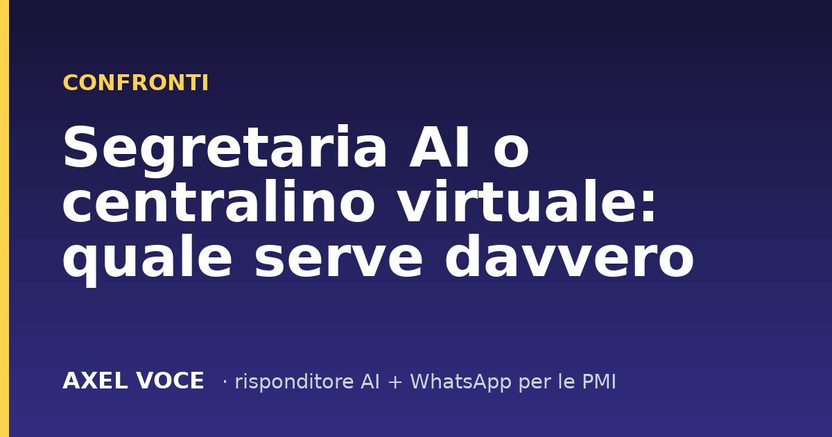 Segretaria AI o centralino virtuale: quale serve davvero